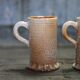 Ceramic service mug Accolay crackle effect X 4, signed tankard, art of the