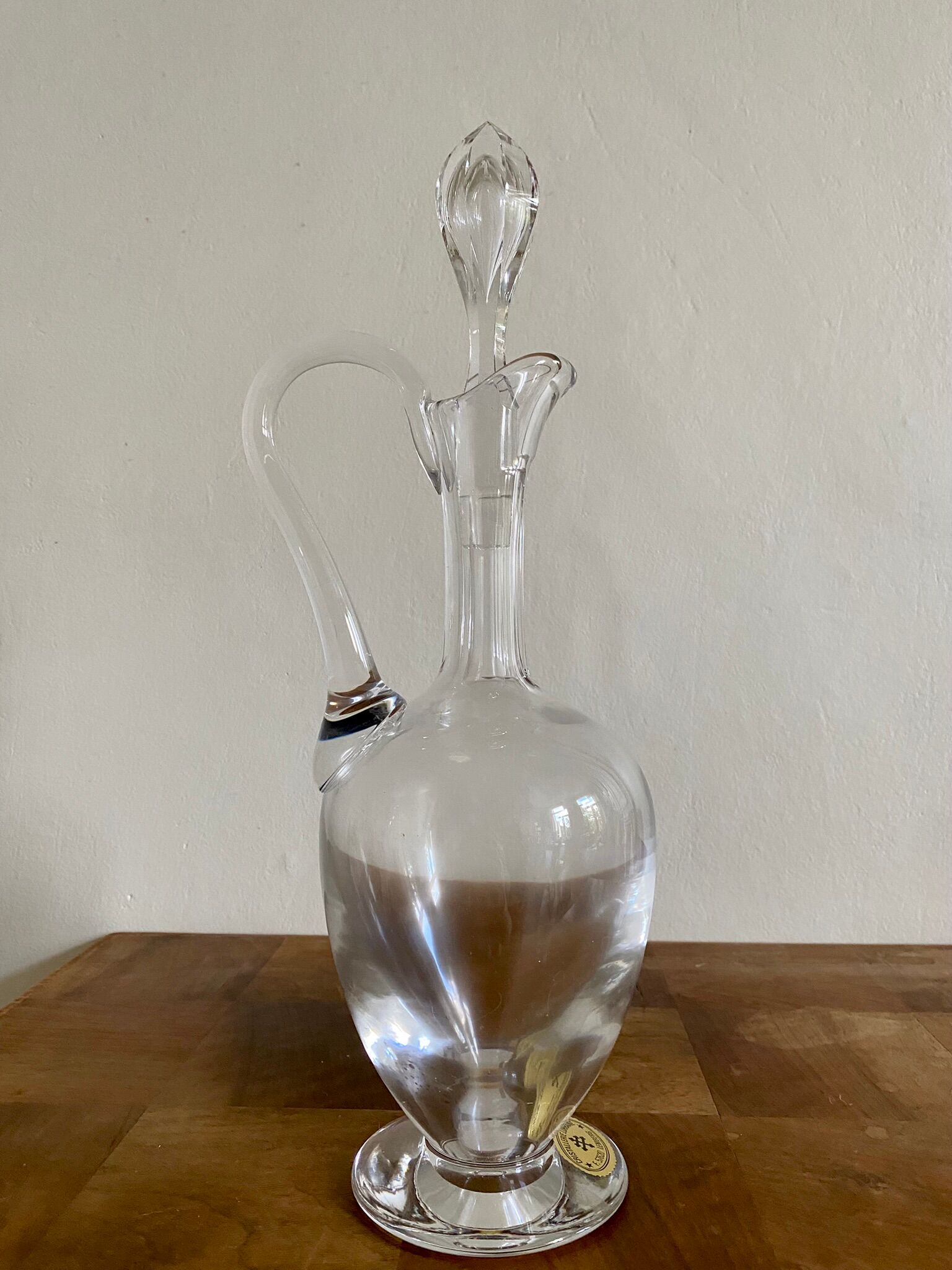 Handmade lead crystal decanter from the Lorraine crystal factory