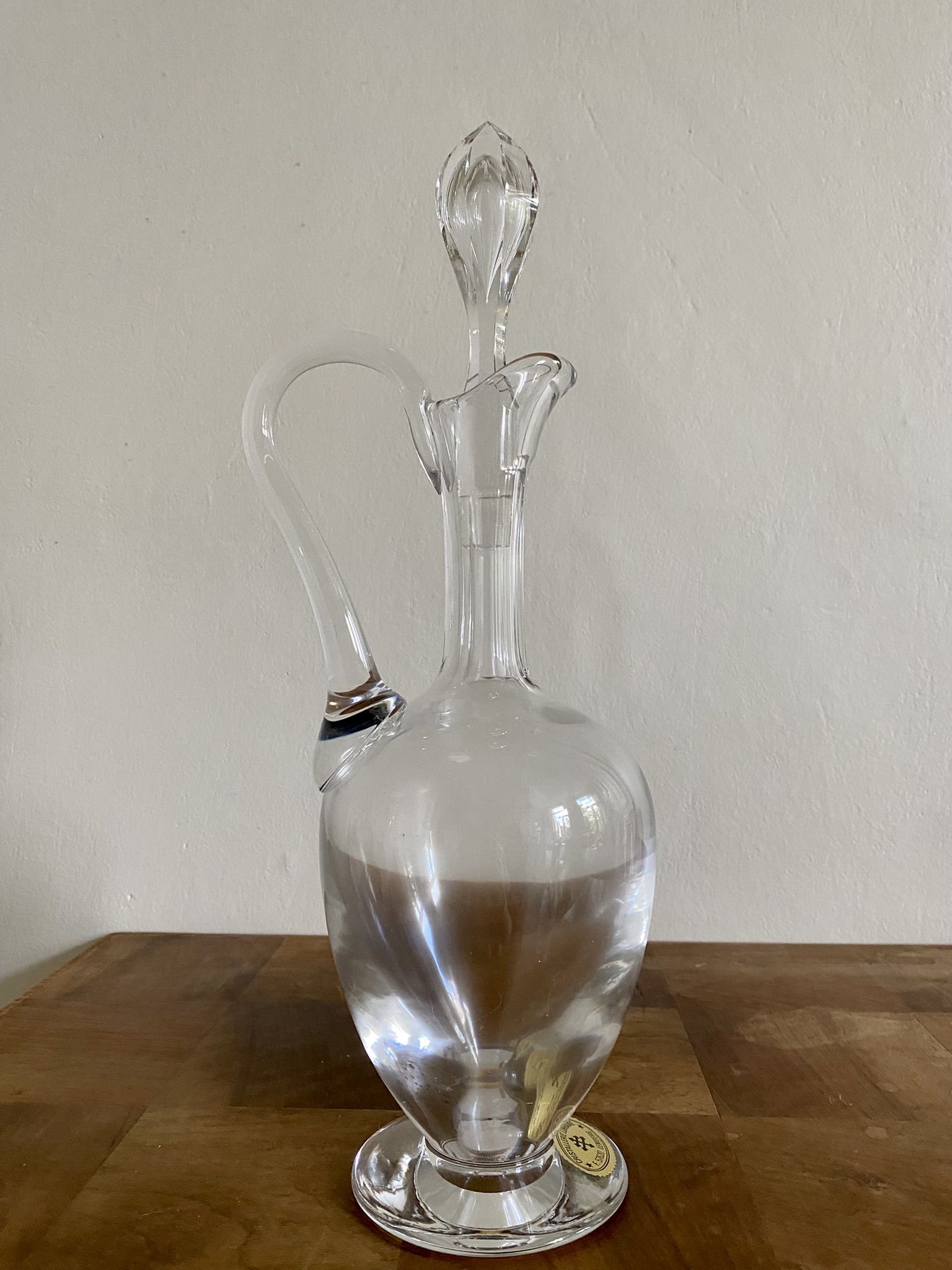 Handmade lead crystal decanter from the Lorraine crystal factory