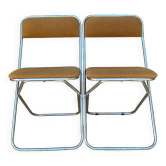 Chaises pliantes vintage chromées