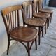 Set of 4 vintage Baumann style bistro restaurant chairs 1950s