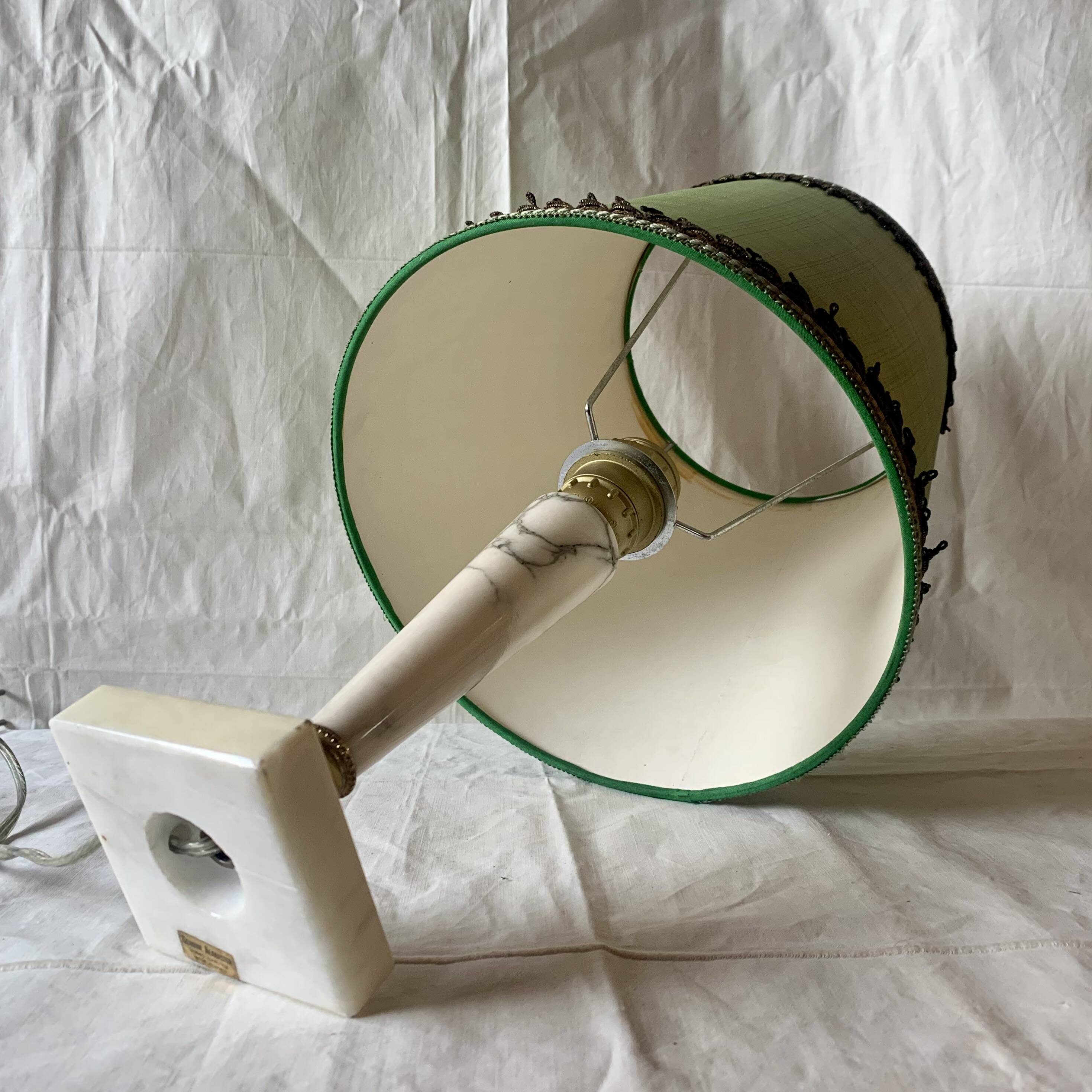 Vintage alabaster and brass table lamp