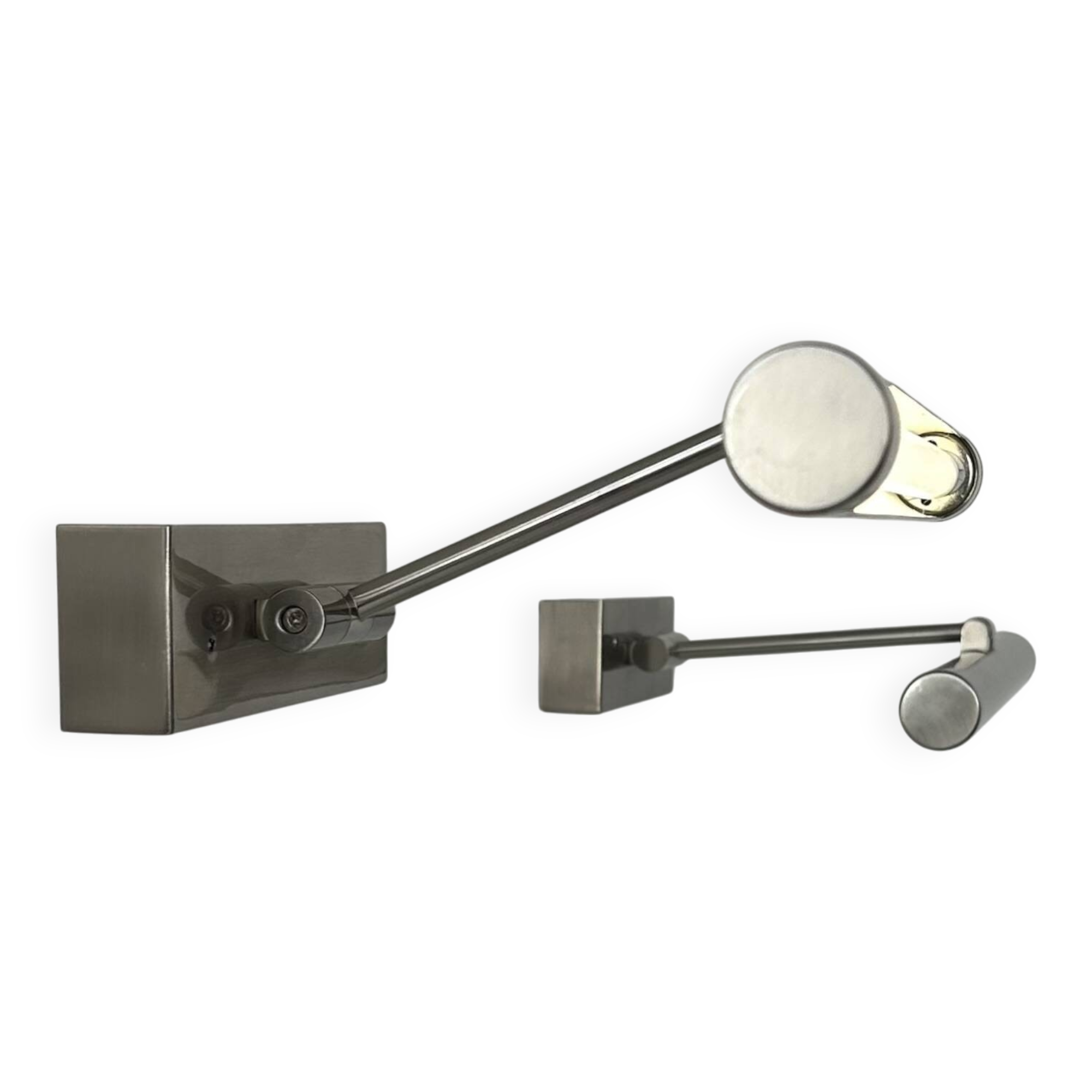 Pair of vintage chrome adjustable wall lights, France, 1980