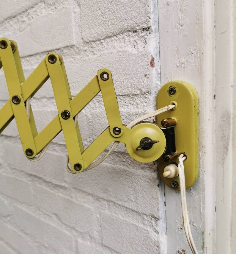 1970s metal scissors lamp