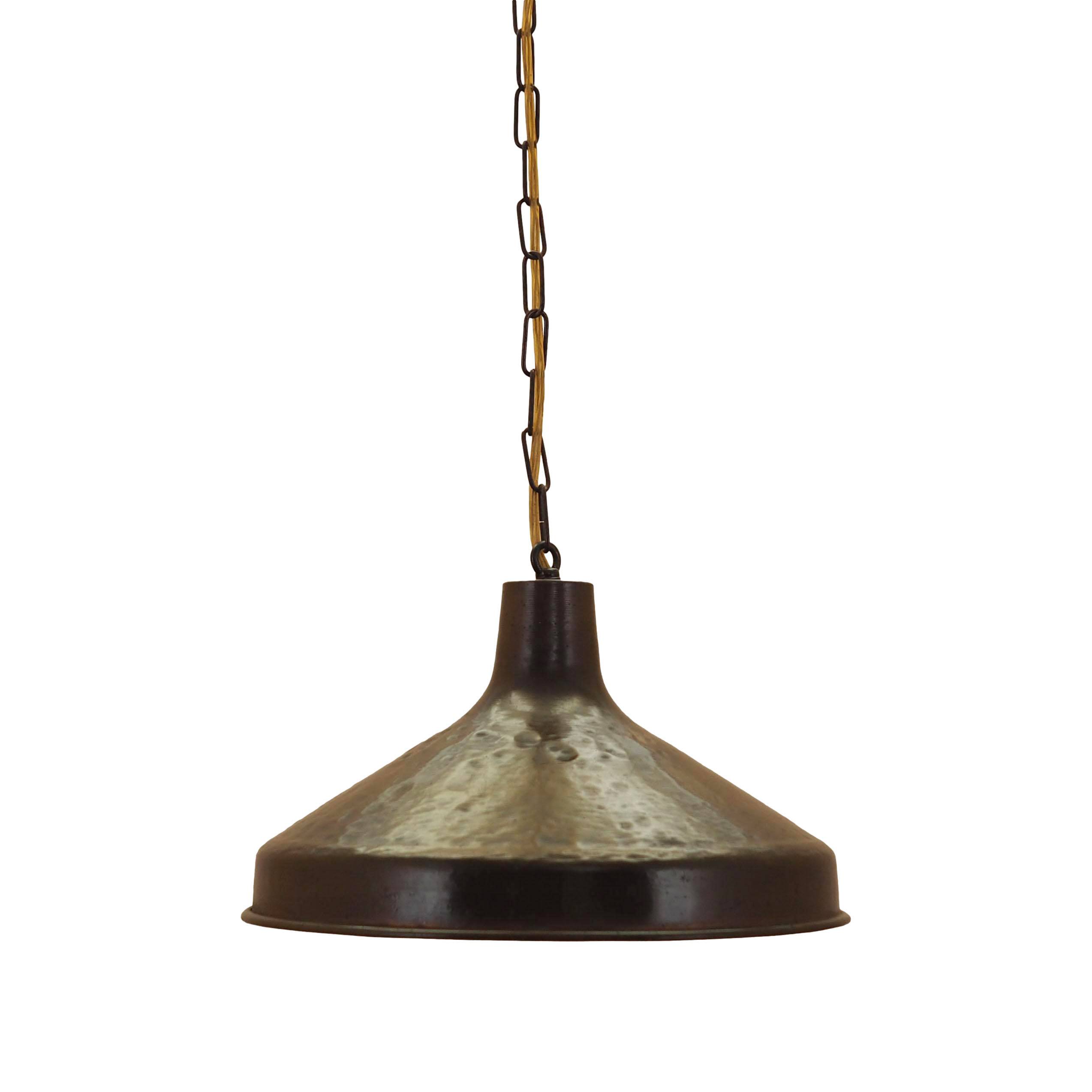Danish Brass Pendant Lamp 1960s Mid-Century Modern Conical Shade