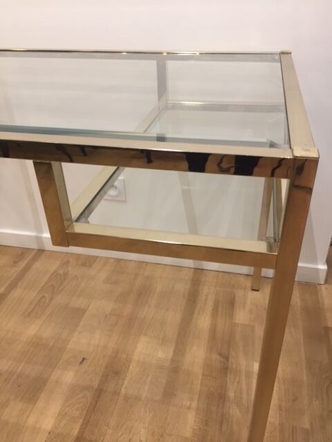 Glass and brass desk