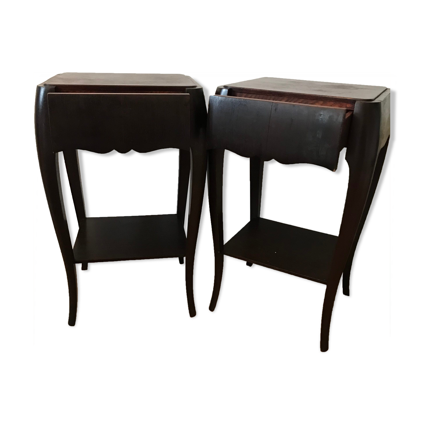 Pair of bedside tables mahogany nightstands pair
