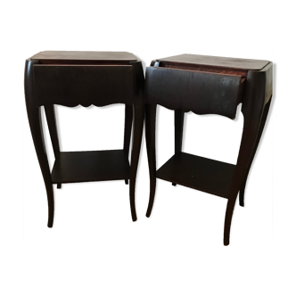 Pair of bedside tables mahogany nightstands pair