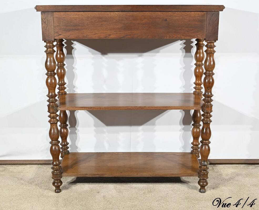 Desserte à hauteur d’appui, console en chêne, style Louis Philippe, 2ème partie du XIXème s.