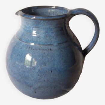 Blue ceramic glazed stoneware earth pitcher