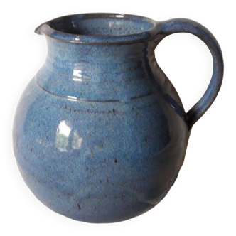 Blue ceramic glazed stoneware earthenware pitcher