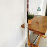 Art deco floor lamp Mazda chrome opaline wood