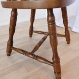 Vintage Beech Wood Windsor Dining Chair - 1970s Captains Armchair
