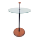 Postmodern Side Table with Ball Handle and Glass Top, 1980s