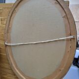 Oval mirror in gilded stucco 45 cm