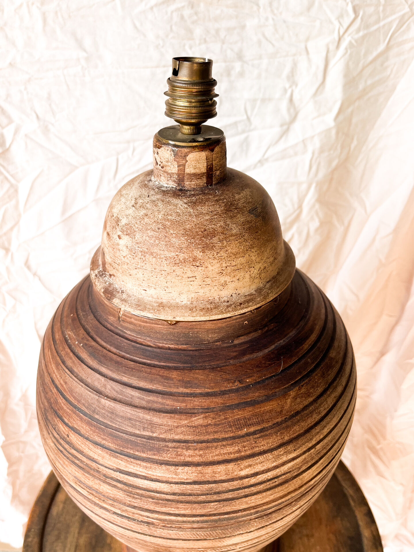 70s Jarre Lamp in Artisan Terracotta Wabi-Sabi / Mediterranean