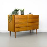 Commode danoise à 8 tiroirs en teck d'Omann Jun, 1970