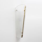 Pair of Mid-century Modern Style Italian Murano Glass and Brass Sconces