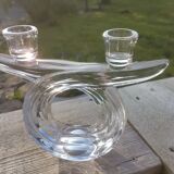 Candlesticks double arms crystal years 50-60