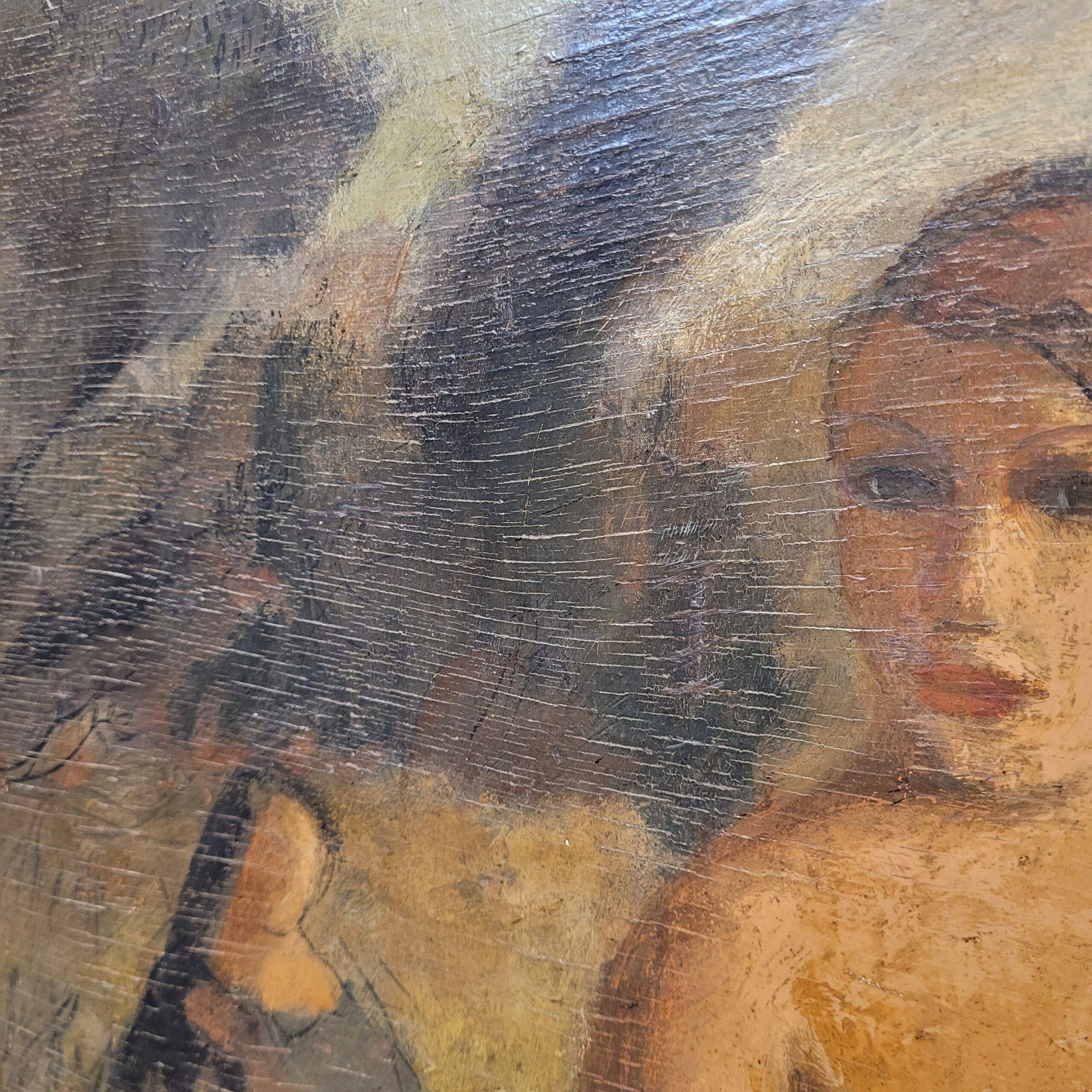 Oil on panel "Roquelaure", Agustín Carrera, Art Deco, early 20th century – Spain