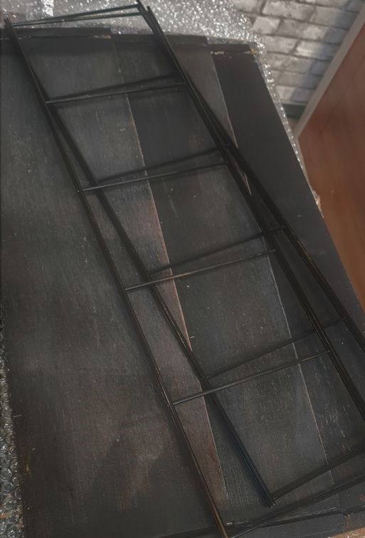 Scandinavian shelf 1960 tomado, steel and 3 shelves 47x49x16