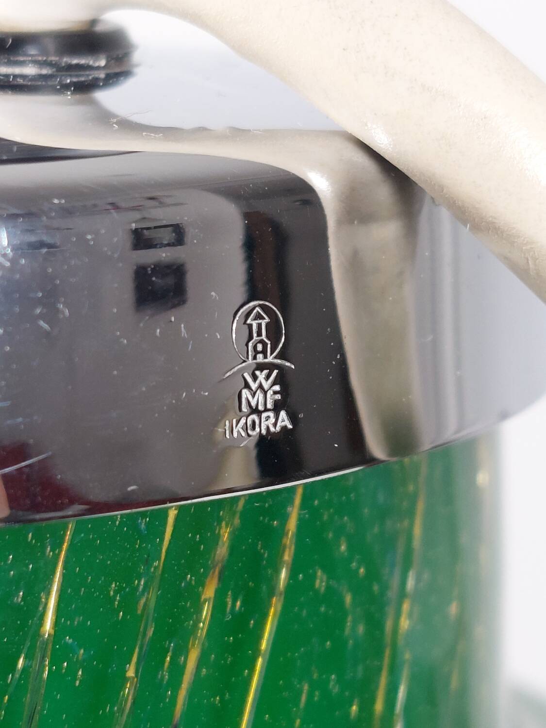 Pair of chrome glass table lamps Ikora WMF Art Deco Karl Wiedmann 1930