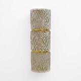 Pair of Modern Italian Brass and Murano Glass Textured Wall Sconces