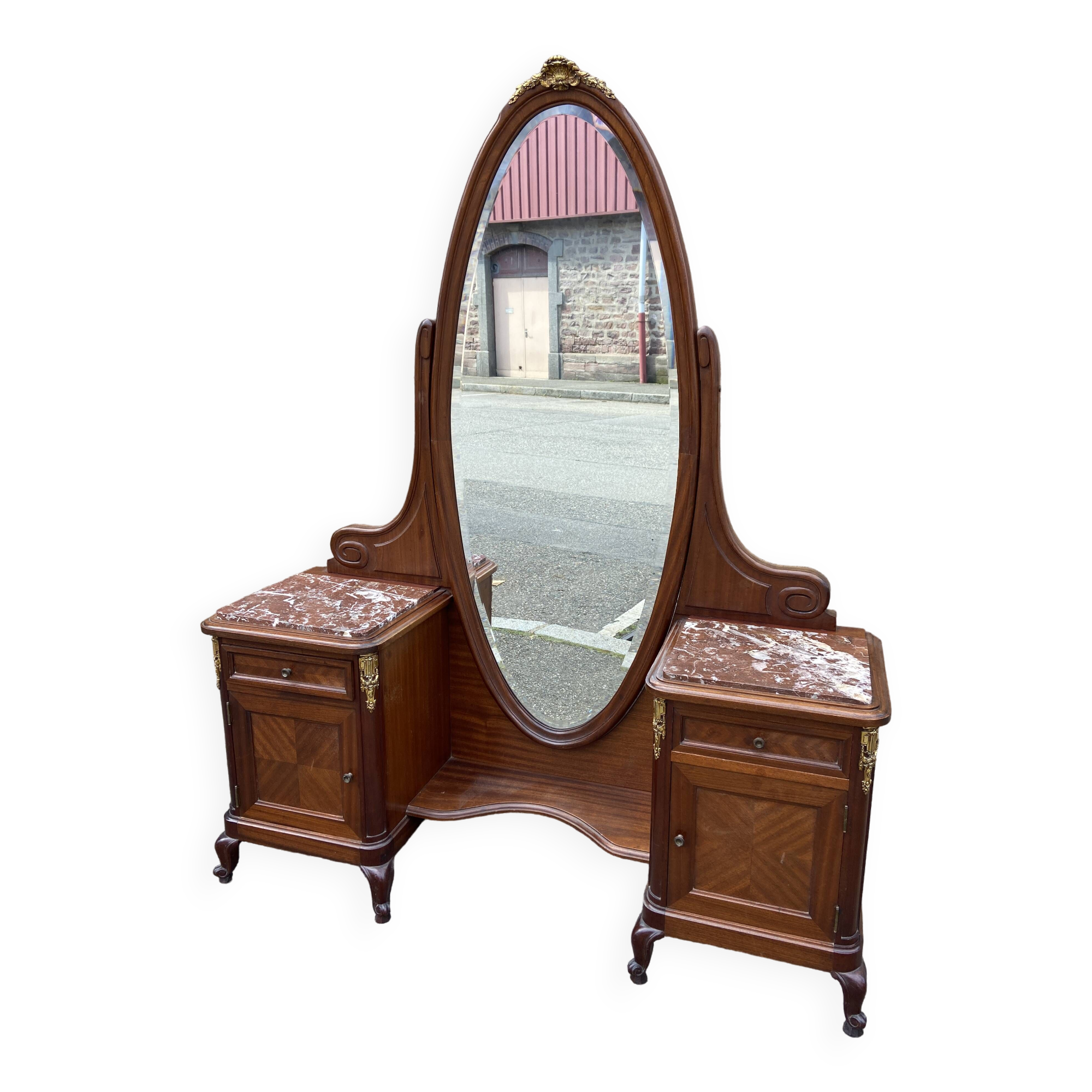 Art Deco period dressing table chest of drawers early 20th century Mahogany Transition style 1920