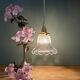 Suspension tulipe vintage en verre holophane