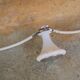Vintage peg 3 hooks in white metal and bakelite