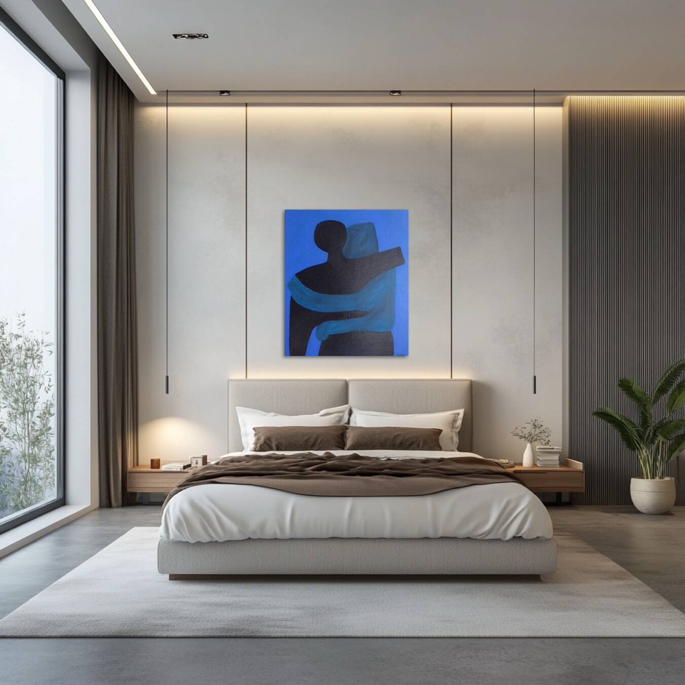 Abstrait figuratif contemporain "Can i hold you" 100x81cm