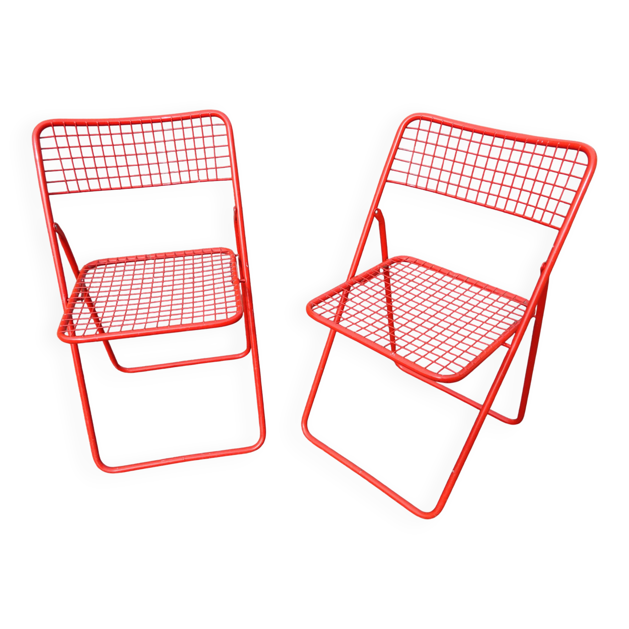 Pair of folding chairs Ted Net N. Gamelgaard 80s Ikéa