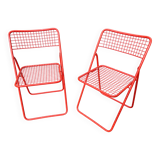 Pair of folding chairs Ted Net N. Gamelgaard 80s Ikéa