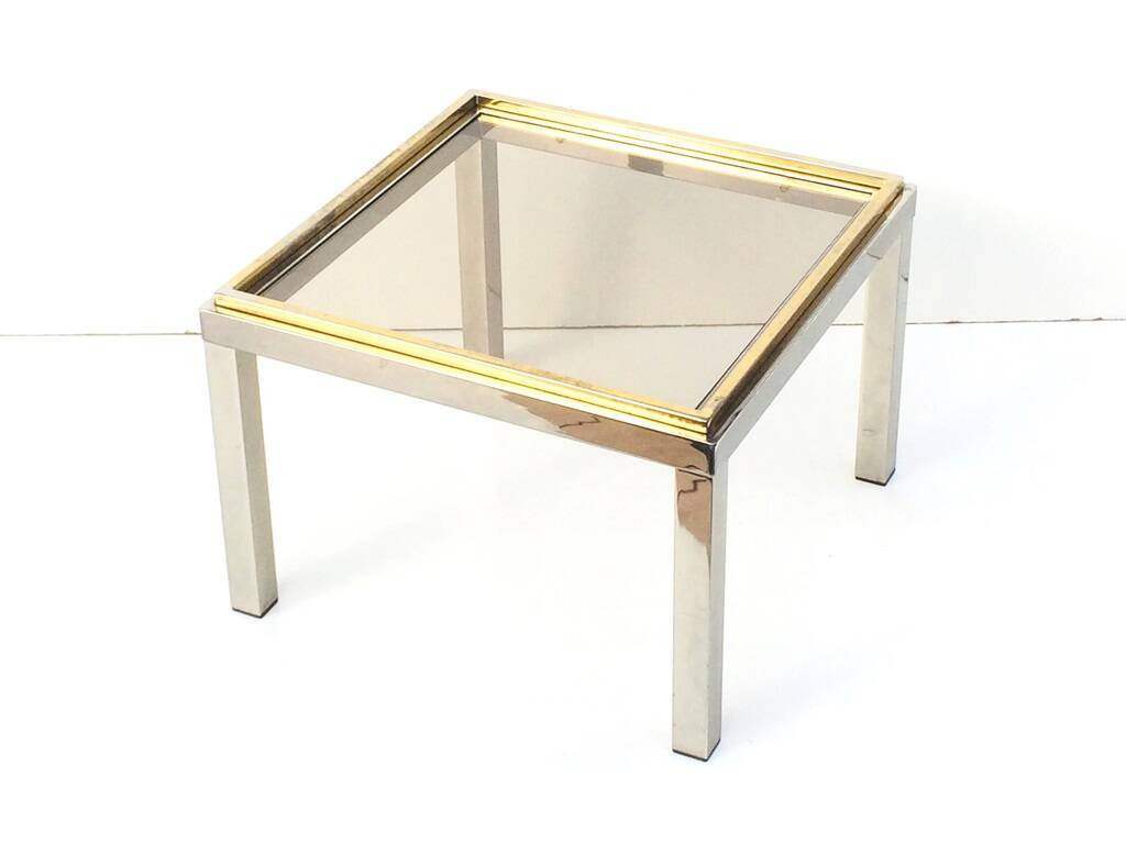 Table basse carrée Flaminia Belgochrom W. Rizzo. Vintage 70s