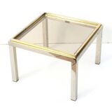 Table basse carrée Flaminia Belgochrom W. Rizzo. Vintage 70s