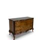 Commode italienne Art déco en loupe de noyer, années 1940-50