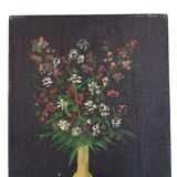 Small Still Life Flowers in a Vase Painting Marcel David 1980
