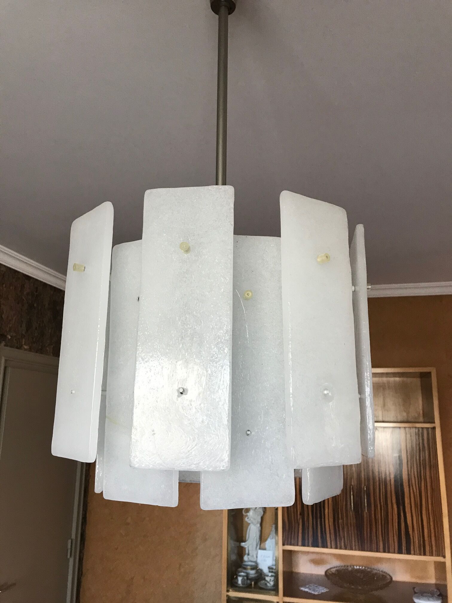 1960s glass slat chandelier