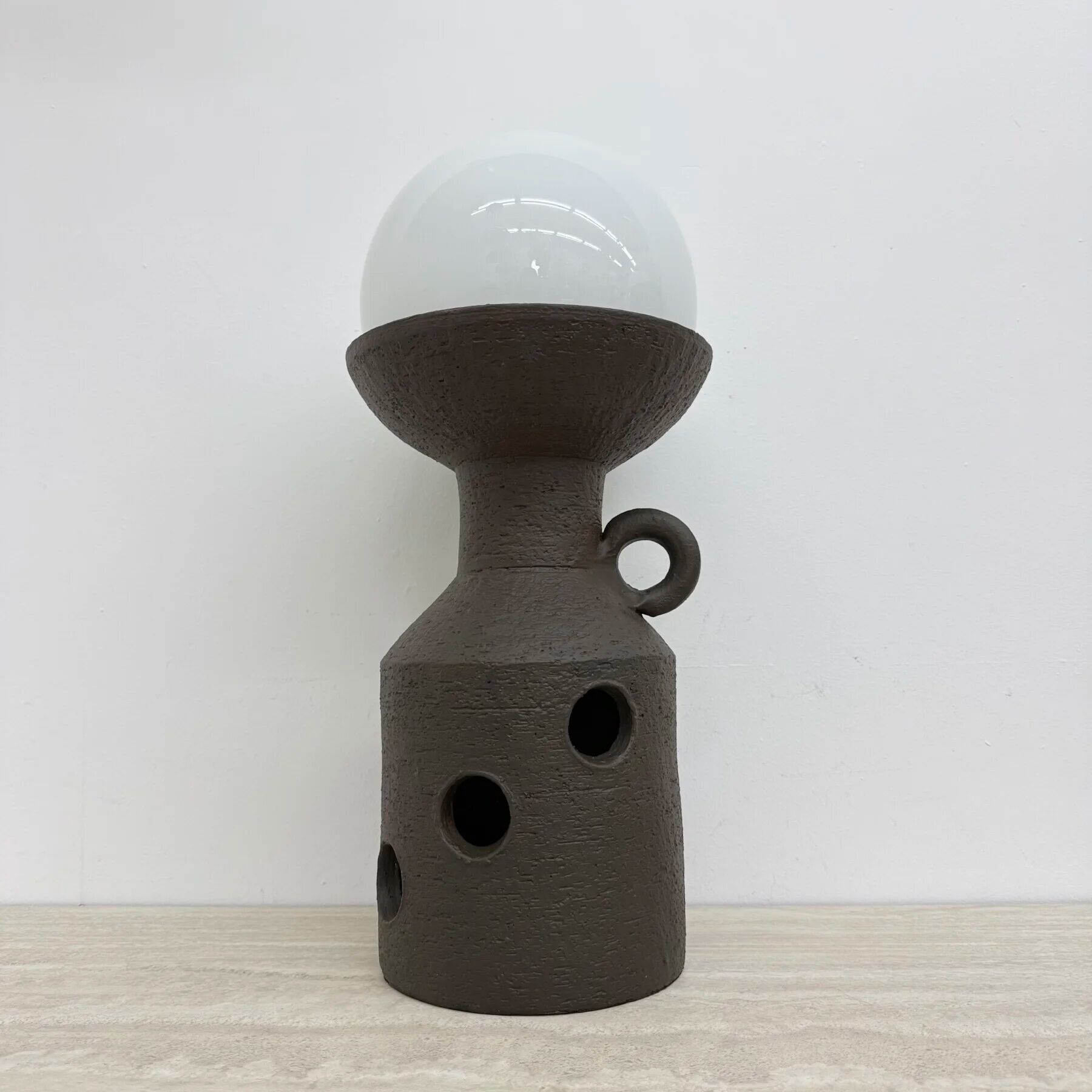Large Doria Leuchten ceramic table lamp / floor lamp, 1970s