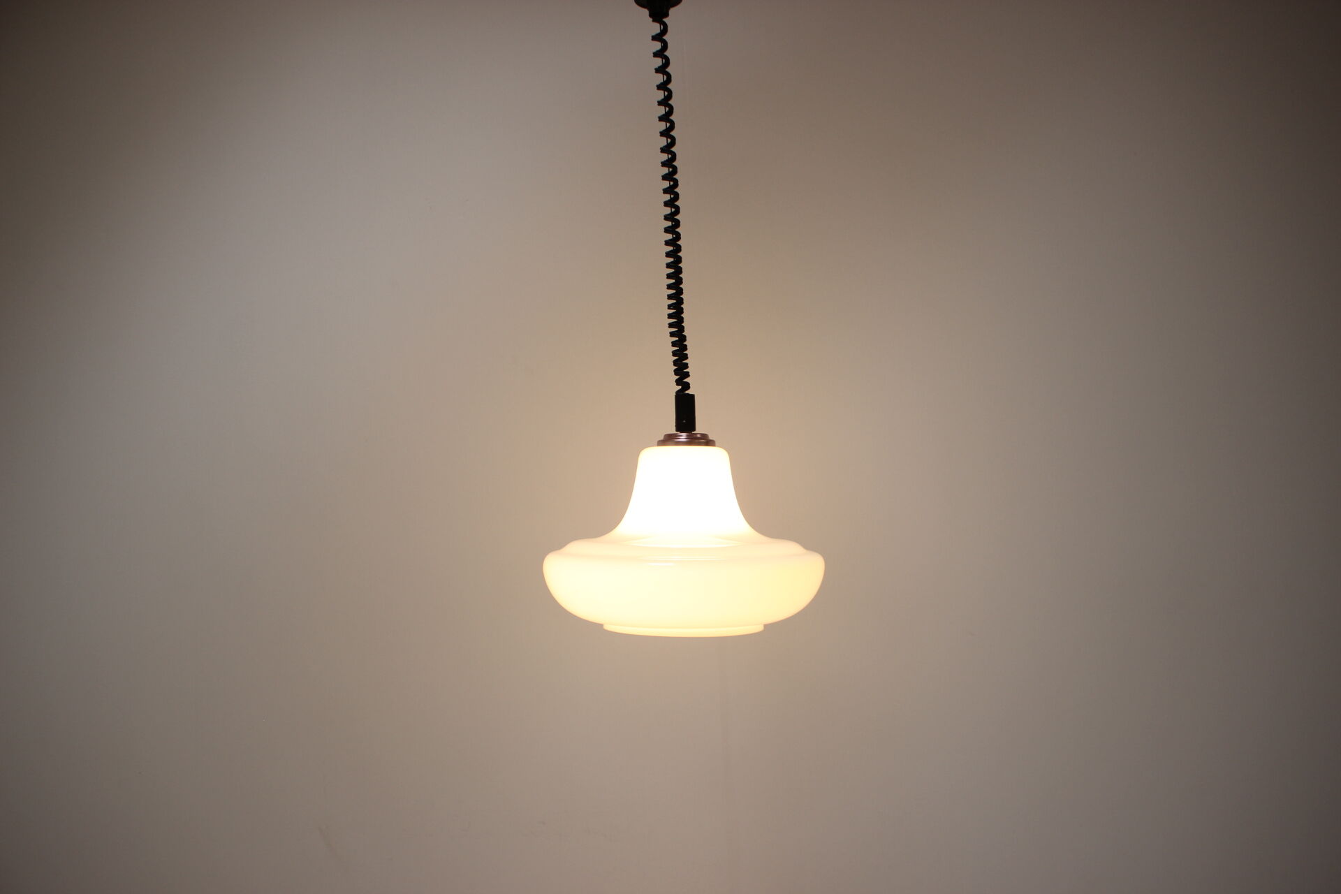 Mid-century adjustable glass pendant, 1970's