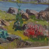 Original Swedish Oil on Panel – “Lakeside” by Gunnar Nilsson