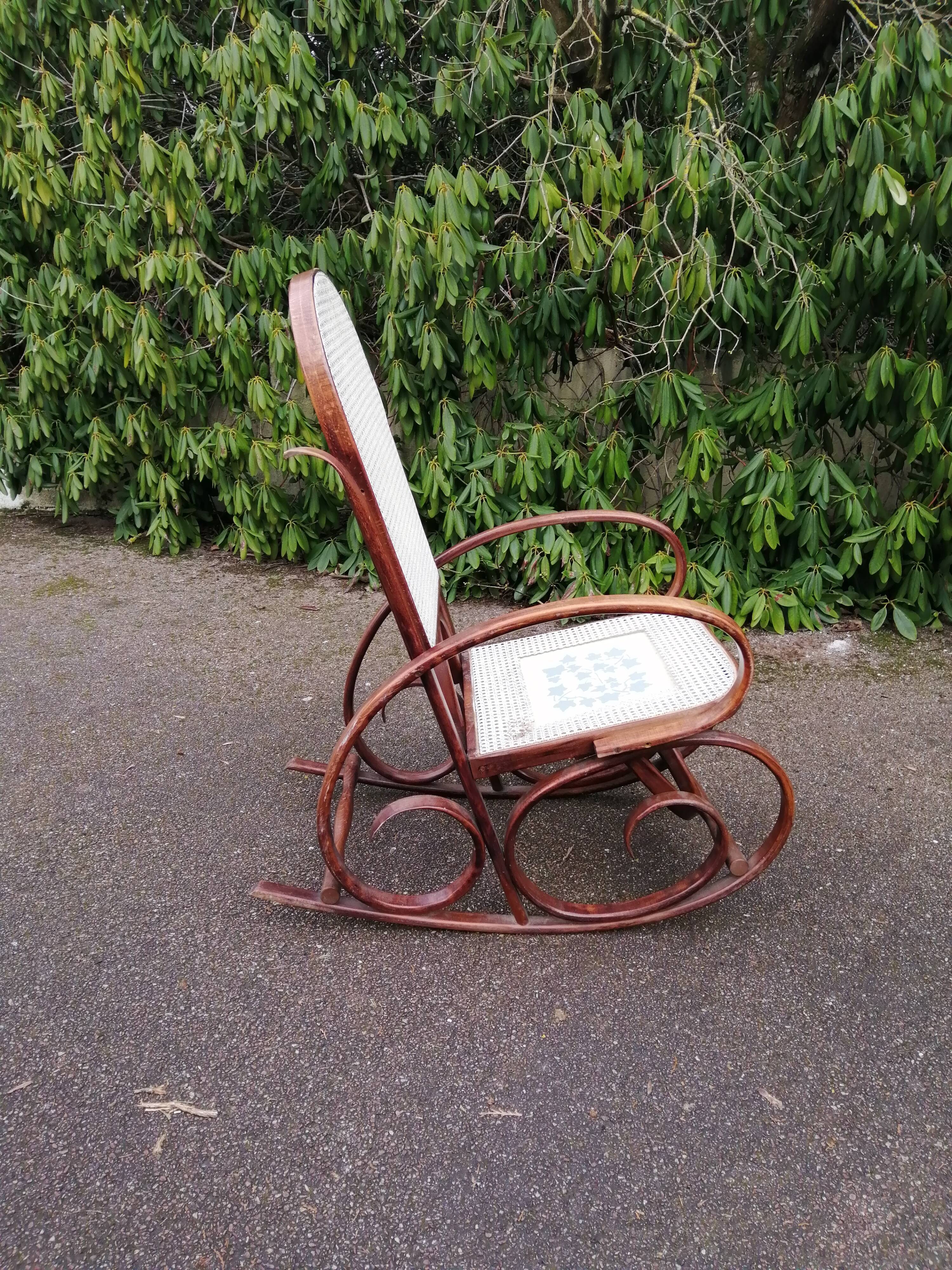 Rocking chair in caning