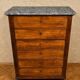 Empire Restoration period chest of drawers in mahogany, with a marble top.