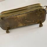 Antique brass planter with porcelain handles