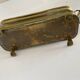 Antique brass planter with porcelain handles