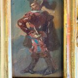 Pair of portraits of Italian bandits, oil on panels, gilded frames, circa 1880.