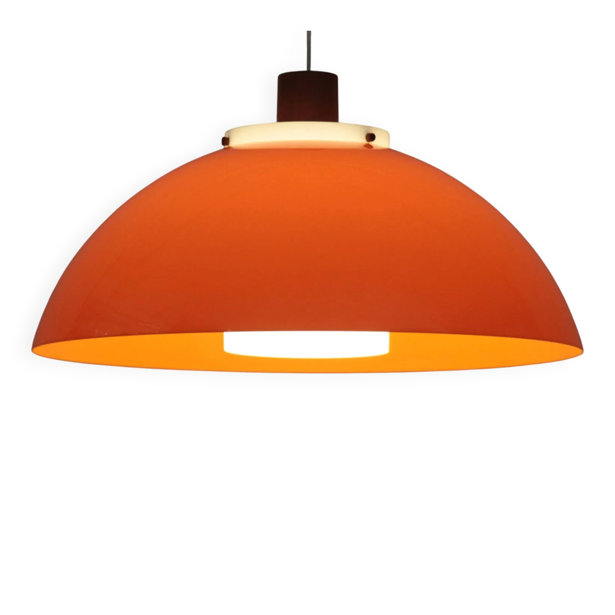 Pendant Lamp – Plastic and Teak, Model 549 – Uno & Östen Kristiansson for Luxus Vittsjö, Sweden, 1960s