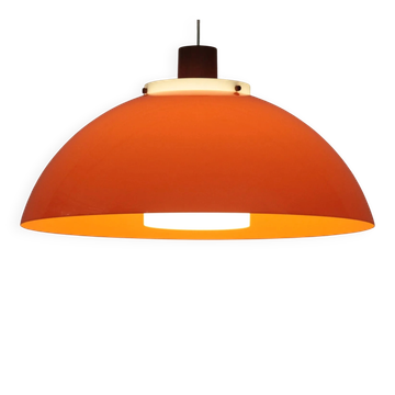 Pendant Lamp – Plastic and Teak, Model 549 – Uno & Östen Kristiansson for Luxus Vittsjö, Sweden, 1960s