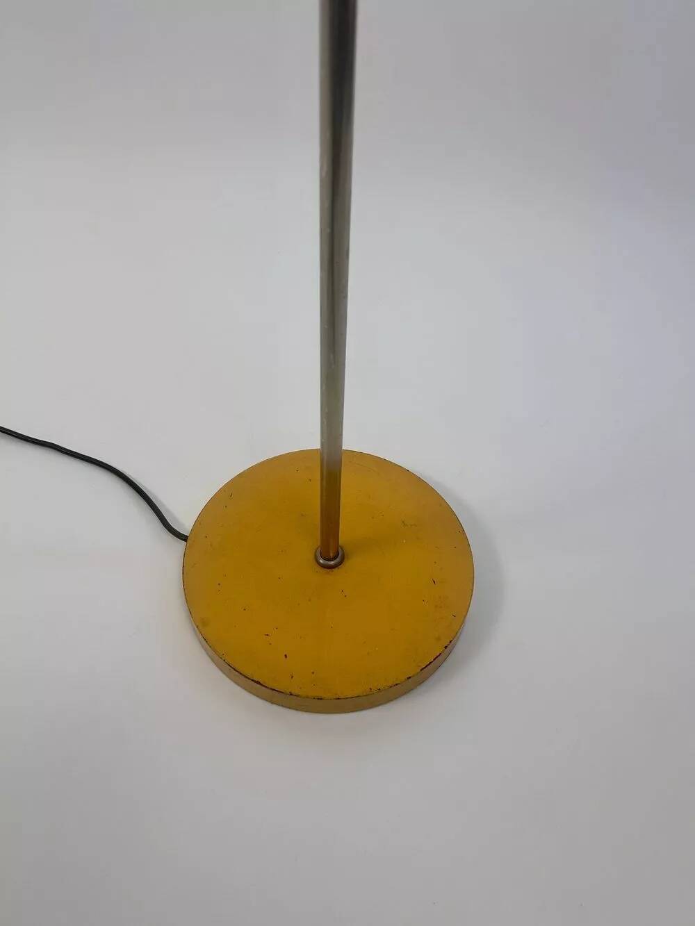 1960s yellow chrome floor lamp