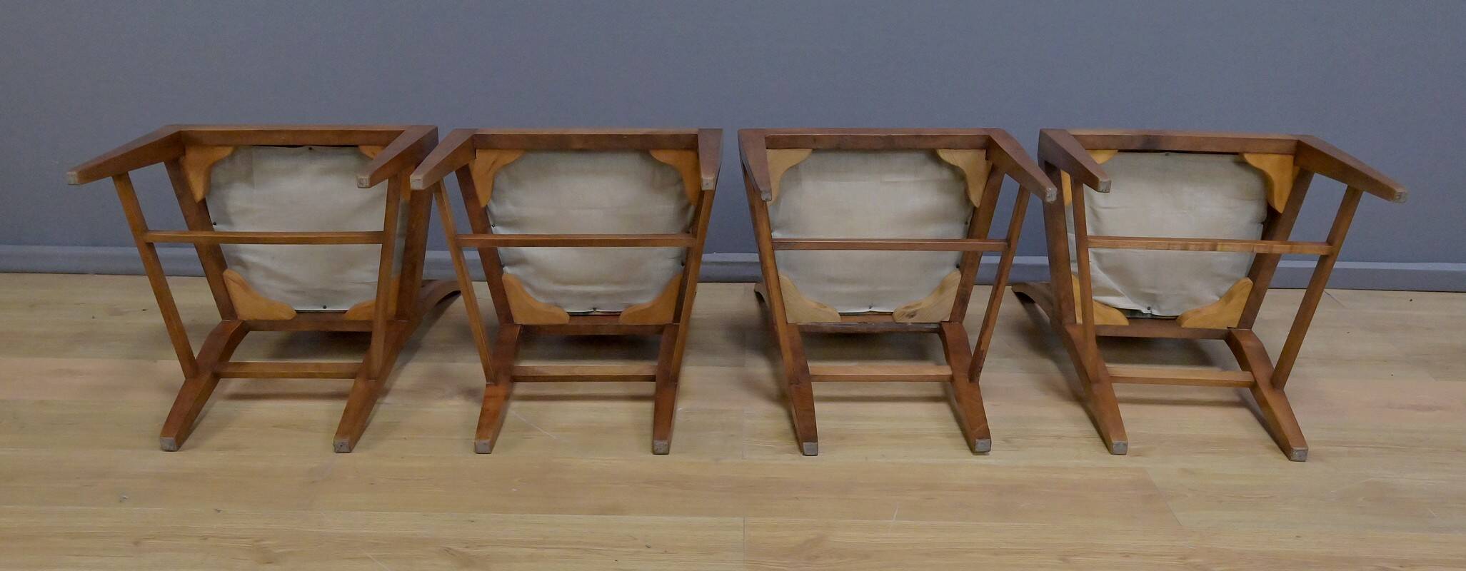 Set of 12 Provençal Chairs in Cherry Wood – Mid 20th Century